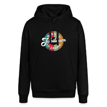 20 Jahre im Dienst 20 Jähriges Dienstjubiläum - Stanley/Stella Unisex Hoodie SOUNDER - Schwarz - Vorne - Alina (178cm) & Michal (187cm)