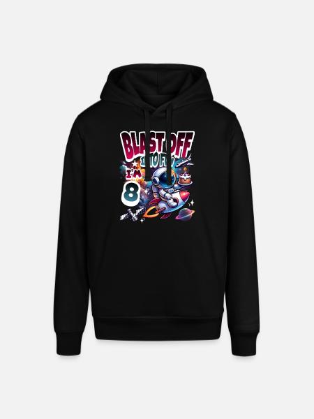 Astronaut 8th Birthday Space - Stanley/Stella SOUNDER Unisex Hoodie - black