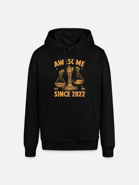Awesome Since 2022 Libra Birthday - Stanley/Stella SOUNDER Unisex Hoodie - black
