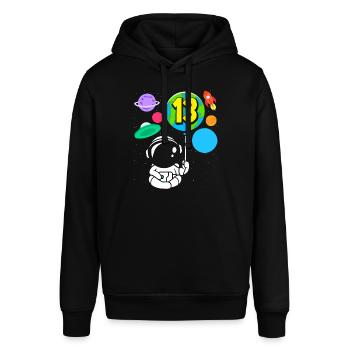 13. Geburtstag Jungen Astronaut Geburtstag - Stanley/Stella Unisex Hoodie SOUNDER - Schwarz - Vorne - Alina (178cm) & Michal (187cm)