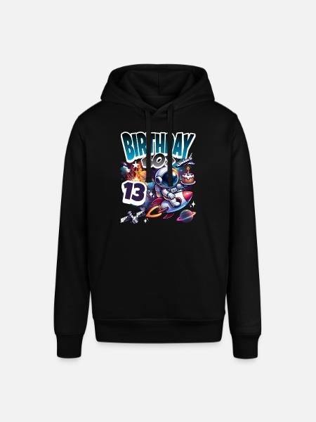 Astronaut 13th Birthday Space - Stanley/Stella SOUNDER Unisex Hoodie - black