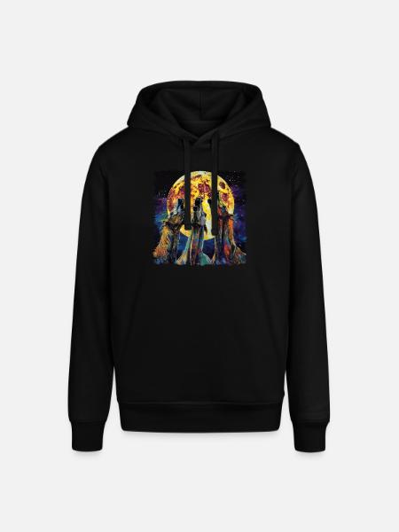 Appaloosa Horse Howling Moon - Stanley/Stella SOUNDER Unisex Hoodie - black