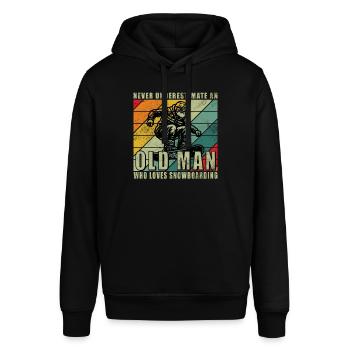 Old man Snow Snowboard - Stanley/Stella Unisex Hoodie SOUNDER - Schwarz - Vorne - Alina (178cm) & Michal (187cm)