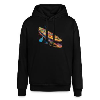 SUP Stand Up Paddling Paddle Board Popart - Stanley/Stella Unisex Hoodie SOUNDER - Schwarz - Vorne - Alina (178cm) & Michal (187cm)