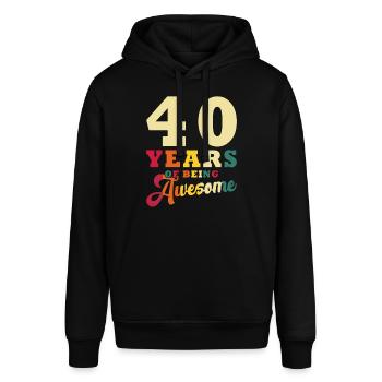 40 Jahre Awesome 40. Geburtstag - Stanley/Stella Unisex Hoodie SOUNDER - Schwarz - Vorne - Alina (178cm) & Michal (187cm)