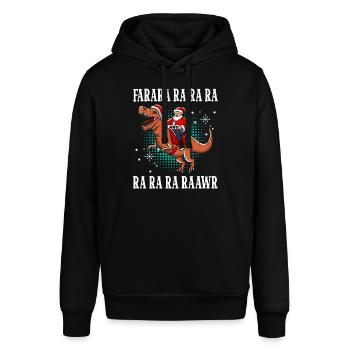 Dinosaurier Ugly Christmas Weihnachten Xmas Trex - Stanley/Stella Unisex Hoodie SOUNDER - Schwarz - Vorne - Alina (178cm) & Michal (187cm)