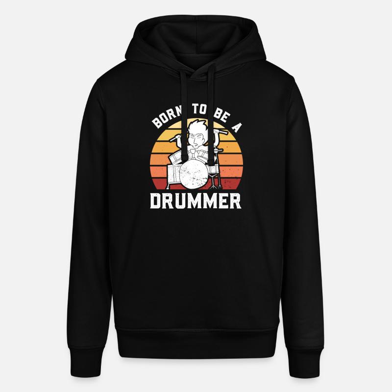 Drummer Playing Drums - Stanley/Stella SOUNDER Unisex Hoodie - black