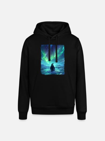 Revontulieläin Aurora Borealis pingviini - Stanley/Stella SOUNDER unisex huppari - musta