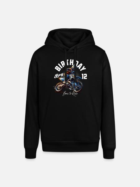 Motocross 12th Birthday - Stanley/Stella SOUNDER Unisex Hoodie - black