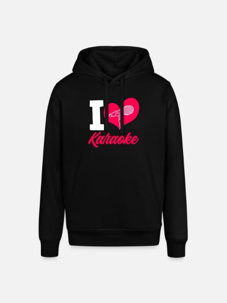 I Love Karaoke Microphone Heart - Stanley/Stella SOUNDER Unisex Hoodie - black