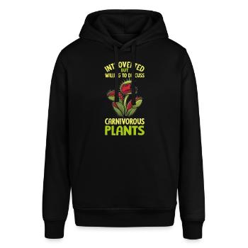 Venusfliegenfalle Karnivore Pflanze Design - Stanley/Stella Unisex Hoodie SOUNDER - Schwarz - Vorne - Alina (178cm) & Michal (187cm)