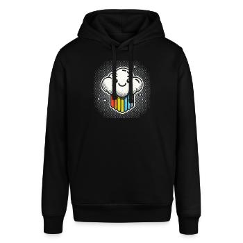 Nuage riant avec bande dessinée arc-en-ciel - Sweat à capuche SOUNDER Stanley/Stella Unisexe - noir - Devant - Alina (178cm) & Michal (187cm)