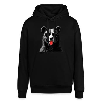 Bear Animal Motif Funny Funny Bear - Stanley/Stella SOUNDER Unisex Hoodie - black - Front - Alina (178cm) & Michal (187cm)