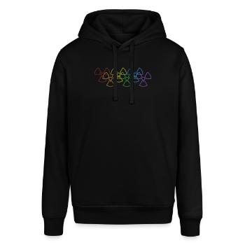 Nuklearingenieur LGBT Regenbogen Uran Nuklear - Stanley/Stella Unisex Hoodie SOUNDER - Schwarz - Vorne - Alina (178cm) & Michal (187cm)