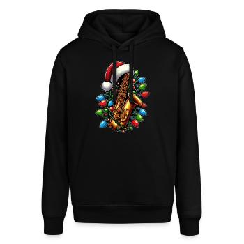 Saxophonist Saxophonist Saxist Sax - Stanley/Stella Unisex Hoodie SOUNDER - Schwarz - Vorne - Alina (178cm) & Michal (187cm)