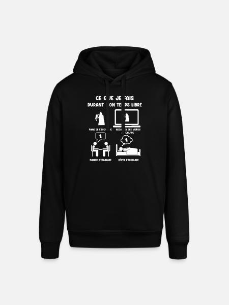 Vrije tijd klimmen grappige humor - Stanley/Stella Uniseks biologische hoodie SOUNDER - zwart