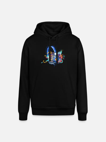Techno Lover Bunte Kopfhörer Musik - Stanley/Stella Unisex Hoodie SOUNDER - Schwarz
