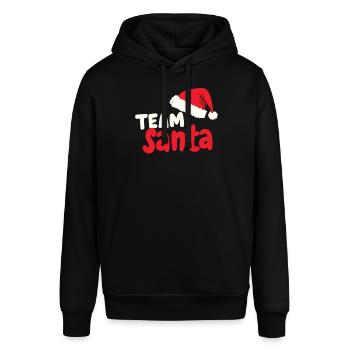 Team Santa Weihnachtsmann Weihnachten Santa Claus - Stanley/Stella Unisex Hoodie SOUNDER - Schwarz - Vorne - Alina (178cm) & Michal (187cm)