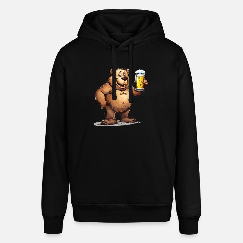 Cute Bear Drinking Beer 2 - Stanley/Stella Unisex Hoodie SOUNDER - Schwarz