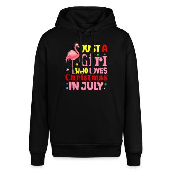 Flamingo Weihnachten im Juli Mädchen, das Weihnach - Stanley/Stella Unisex Hoodie SOUNDER - Schwarz - Vorne - Alina (178cm) & Michal (187cm)