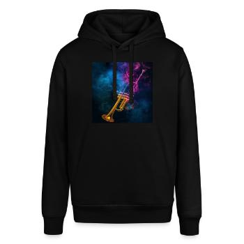 Trompete - Stanley/Stella Unisex Hoodie SOUNDER - Schwarz - Vorne - Alina (178cm) & Michal (187cm)
