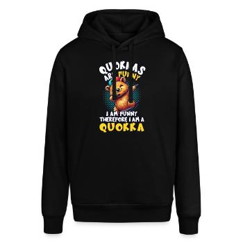 Quokka, Australisches Tier, Dabbing, Lustig - Stanley/Stella Unisex Hoodie SOUNDER - Schwarz - Vorne - Alina (178cm) & Michal (187cm)