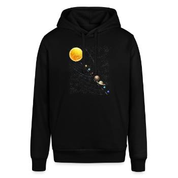 Planeten Wissenschaft Physik Universum Sonne - Stanley/Stella Unisex Hoodie SOUNDER - Schwarz - Vorne - Alina (178cm) & Michal (187cm)