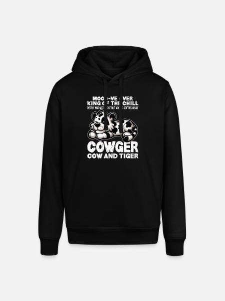 MOOO-VE YLI KING OF THE CHILL - LEHMÄ JA TIIKERI - Stanley/Stella SOUNDER unisex huppari - musta