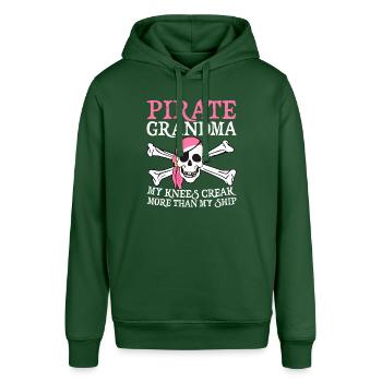 Meine Knie knarren mehr als mein Schiff Lustiger Pirat - Stanley/Stella Unisex Hoodie SOUNDER - Flaschengrün - Vorne - Alina (178cm) & Michal (187cm)