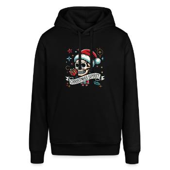 Streetwear Aesthetic Weihnachtsgeist Tattoo Stil - Stanley/Stella Unisex Hoodie SOUNDER - Schwarz - Vorne - Alina (178cm) & Michal (187cm)