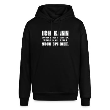 Ich kann Sachen schon vergessen, während.. - Stanley/Stella Unisex Hoodie SOUNDER - Schwarz - Vorne - Alina (178cm) & Michal (187cm)