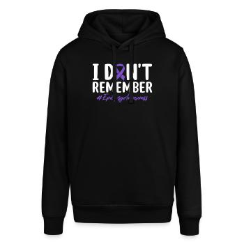 Ich erinnere mich nicht an eine lustige lila Bandepilepsie - Stanley/Stella Unisex Hoodie SOUNDER - Schwarz - Vorne - Alina (178cm) & Michal (187cm)