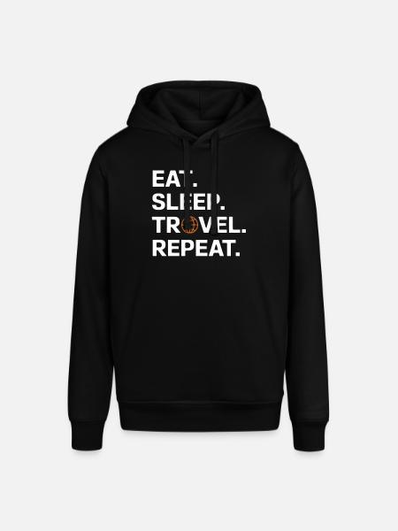 Eat Sleep Travel Repeat - Stanley/Stella SOUNDER Unisex Hoodie - black