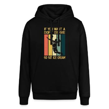 Wenn Sie ein Softeis wollen, holen Sie sich Eis - Stanley/Stella Unisex Hoodie SOUNDER - Schwarz - Vorne - Alina (178cm) & Michal (187cm)