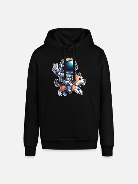 Astronaut Dog - Stanley/Stella SOUNDER Unisex Hoodie - black