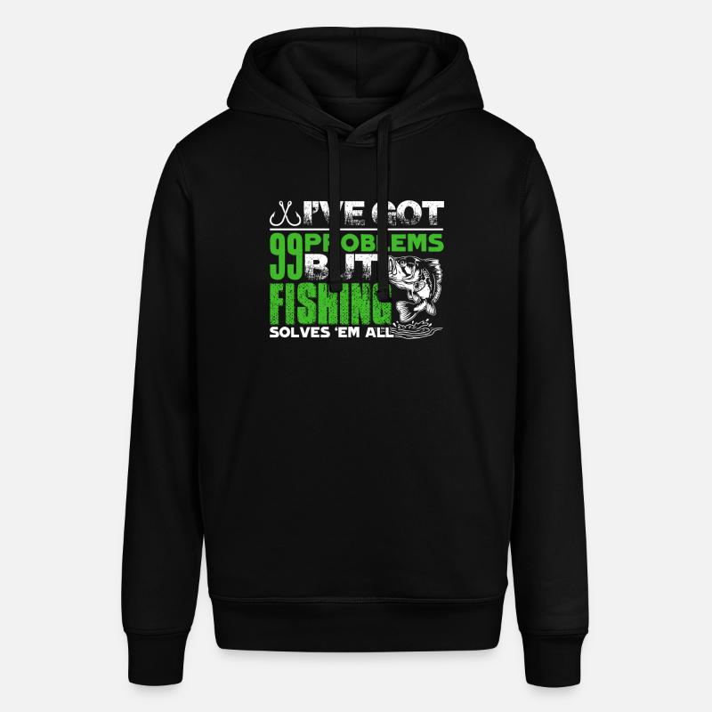 Fishing Solves All Problems - Stanley/Stella SOUNDER Unisex Hoodie - black