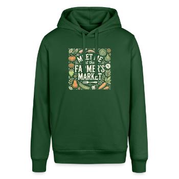 Treffen Sie mich auf dem Bauernmarkt - Stanley/Stella Unisex Hoodie SOUNDER - Flaschengrün - Vorne - Alina (178cm) & Michal (187cm)
