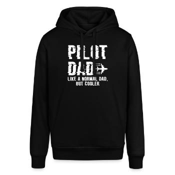 Flugzeug Papa Pilot Dad Geschenk Fliegen & Modellf - Stanley/Stella Unisex Hoodie SOUNDER - Schwarz - Vorne - Alina (178cm) & Michal (187cm)