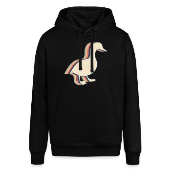 Canard Oie Rétro Line Art - Sweat à capuche SOUNDER Stanley/Stella Unisexe - noir - Devant - Alina (178cm) & Michal (187cm)