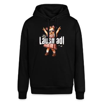 Lausmadl T-Shirt Damen Trachtenshirt Kinder Tracht - Stanley/Stella Unisex Hoodie SOUNDER - Schwarz - Vorne - Alina (178cm) & Michal (187cm)