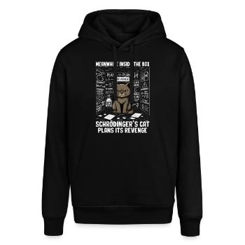 Schrödingers Cat Plans Revenge - Stanley/Stella Unisex Hoodie SOUNDER - Schwarz - Vorne - Alina (178cm) & Michal (187cm)