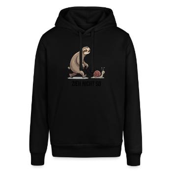 Zieh Nicht So - Lustiges Faultier Und Schnecke - Stanley/Stella Unisex Hoodie SOUNDER - Schwarz - Vorne - Alina (178cm) & Michal (187cm)