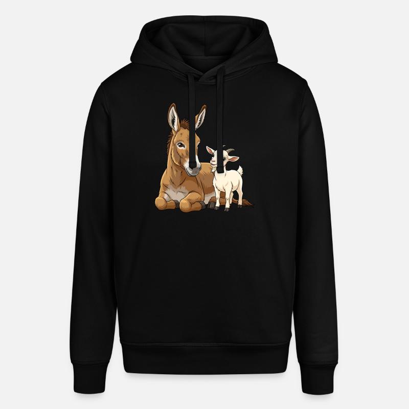 Âne et chèvre - Sweat à capuche SOUNDER Stanley/Stella Unisexe - noir