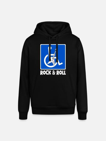 Rock & Roll - rock 'n' roll - wheelchair funny - Stanley/Stella SOUNDER Unisex Hoodie - black