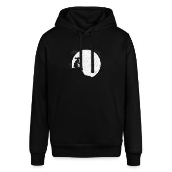 Hase im Vollmond Mond Geschenk Kaninchen Romantik - Stanley/Stella Unisex Hoodie SOUNDER - Schwarz - Vorne - Alina (178cm) & Michal (187cm)