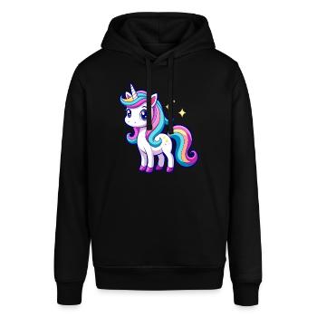 Licorne arc-en-ciel mignonne - Sweat à capuche SOUNDER Stanley/Stella Unisexe - noir - Devant - Alina (178cm) & Michal (187cm)