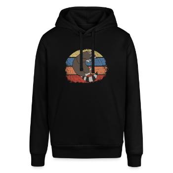 Raccoon - Stanley/Stella SOUNDER Unisex Hoodie - black - Front - Alina (178cm) & Michal (187cm)