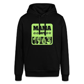 Mutti 1963 - Stanley/Stella Unisex Hoodie SOUNDER - Schwarz - Vorne - Alina (178cm) & Michal (187cm)