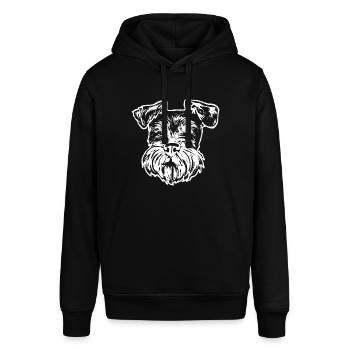 Zwergschnauzer Hund Schnauzer - Stanley/Stella Unisex Hoodie SOUNDER - Schwarz - Vorne - Alina (178cm) & Michal (187cm)