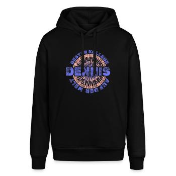 Vorname Dennis - Stanley/Stella Unisex Hoodie SOUNDER - Schwarz - Vorne - Alina (178cm) & Michal (187cm)